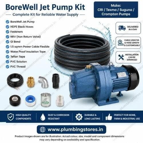 1 HP BoreWell Submersible Pump Kit